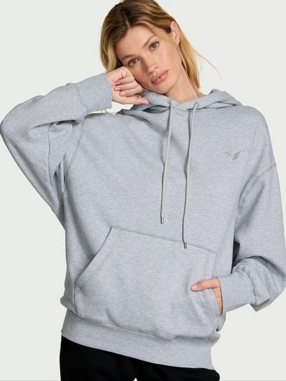 VS Angel Essentials Iconic Fleece Relaxed Hoodie Sz LG